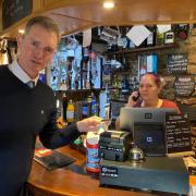 Monmouth MP David Davies recently visited the pub