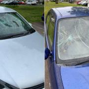 Car windscreens smashed by vandals in Newport