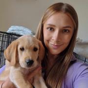 Jess Drewett and Colin the Guide Dog puppy