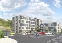 Artist impression of the proposed apartments in Market Place car park, Blackwood. Credit: C2J Architects