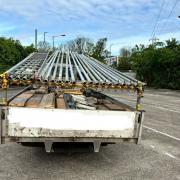 A scaffolding truck was 'escorted' to enforcement yard for being overweight