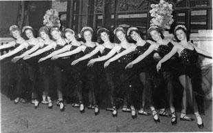 The chorus line of Rio Rita – From left; 7th, Josie Gibbon (nee Webb [wife]), 8, Eileen Williams, 9, Mary Le Claire, 10, Peggy Le Claire.