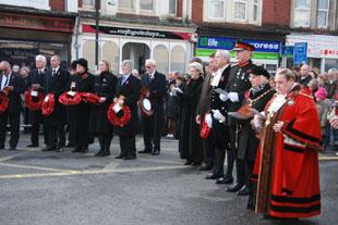 Remembrance parade at the Cenotaph Clarence Place, Newport