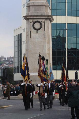 Remembrance parade at the Cenotaph Clarence Place, Newport