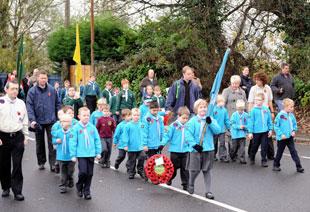 READER PICTURE - Rogerstone Remembrance parade. Sent in by Stephen Jones.