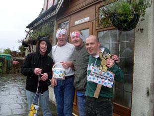 This is our Children In Need event. This was us (My Dad, 57, my brother, 29 and myself, 27)on Saturday 14th November after our Hop, Skip & Jump for 1 mile from Crick to The Coach & Horses, Caerwent. 