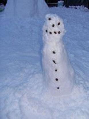 My son Tyler 4yrs old made snowman. Chris Haddock.