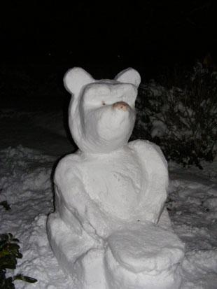 This is our "Winnie Pooh" snowman my husband and i made 
for our son Adam. Elizabeth Stephens.
