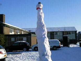 Tallest snowman in the city standing over 12ft from bettws
