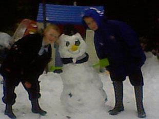 Ollie and Callum and snowman