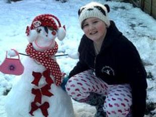 Here's a photo of GRACE HALL of Newport with her snowGIRL. Grace Hall.