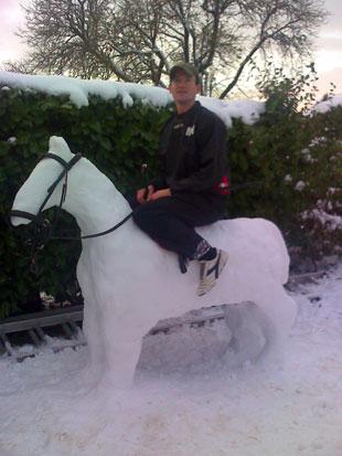 This is a photo of my snow horse called Snowdonia. From Michael Williams, Newport.