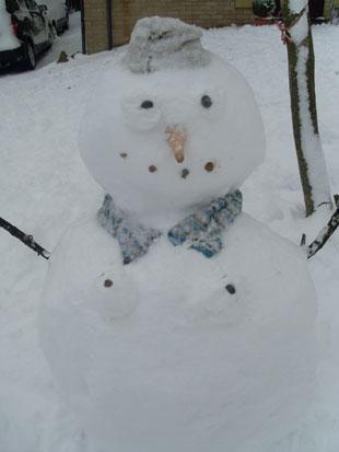 My six year old enjoyed making his snowmam. We drew the line though when he suggested making a snowdad too!!! James Carnegie, Cwmbran.