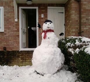 My Snow man  Jack Preece 12 made by me and my mum helped me roll the bottom because it was to heavy to move and it is bigger then my door so at least 7 foot. Jack Preece.