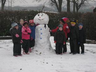 The children in the Reception class at St. Michael's RC Primary School Newport, are very proud of their " Jolly Snowman - Jack"
Alison Hard -  Reception Class Teacher.