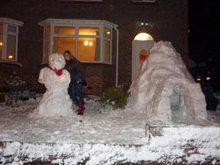 a house for the snowman to keep him warm =]