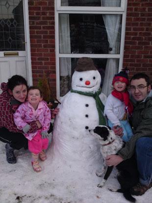 Here's our snowman! Needless to say, he doesn't quite look like this anymore!
 
The Seftons
Newport