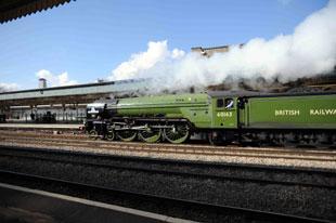 The Tornado steamed through Newport station on the St David’s Day Cathedral Express between London Victoria and Swansea. 

The 170 tonne train is a replica of the express steam trains designed built the London and North Eastern Railway during the 1940