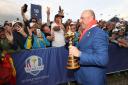 HERO: Team Europe captain Thomas Bjorn celebrates with the Ryder Cup at Le Golf National in 2018