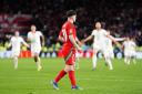 ANGUISH: Daniel James missed from the spot for Wales against Poland