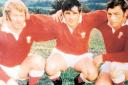 RESCUE: Tony Faulkner, left, with fellow Pontypool and Wales front row legends Graham Price and Bobby Windsor