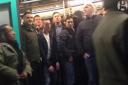 BULLIES: 'Chelsea fans' on the metro in Paris on Tuesday night