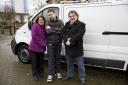 Tony and family in front of the new van bought for some of the lump sum of money