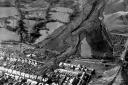 An aerial image of the aftermath of the landslide which engulfed Pantglas Junior School - killing 116 children and 28 adults in Aberfan. Picture: BBC/PA Wire