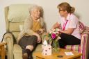 Day Hospice Nurse manager Helen Fessey chats to Jennie Littlejohns