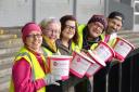 COLLECTING: A bucket collecting at Rodney Parade for St David's Hospice Care as part of the Argus 125 appeal.