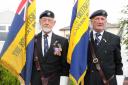 HONOUR: Standard bearers Geoff Nash and Cyril Turner represented Wales at a service held in Manchester in 2016