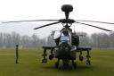 LANDED: An Army Apache helicoptwer which was forced to land on the rugby fields at Monmouth School