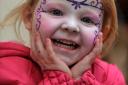 Summer-Rose Tilley, three, has her face painted at Pontypool Indoor Market