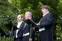  The Three Tenors' from the WNO, left to right, Michael Cliffton-Thompson, Philip Lloyd Holtam and Howard King, at last year's Opera in the Park  in Pontypool
