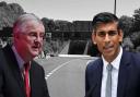 Wales' first minister Mark Drakeford (left) says new UK prime minister Rishi Sunak has 'a major decision' to make over funding public transport improvements in Newport. Pictures (front); PA Wire