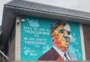 Mural of NHS founder Aneurin Bevan at Gwent Shopping Centre in Tredegar.