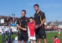 Nathan Receives The Trophy From Sam waldron and Gareth Bowen