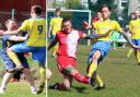 DELIGHT: Alex Bonthron celebrates with James Kinsella after striking twice for Cwmbran Celtic