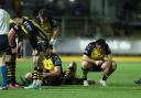 DENIED: The Dragons are dejected after being edged out by Connacht