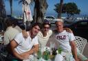 GOOD TIMES: Dean Cosker and I with Tom on a pre-season tour in Cape Town, South Africa in 2009