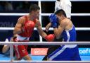 VICTORY: St Joseph's boxer Joe Cordina, left, on his way to a comfortable win over New Zealand's Chad Milnes in Glasgow