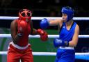 WINNER: Bargoed boxer Lauren Price, right, on her way to victory over Theresa London