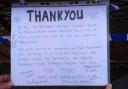 Nato police leave touching 'thank you' note to Newport residents