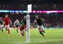 HEARTBREAK: Alex Cuthbert can't prevent South Africa's Fourie Du Preez scoring the winning try on Saturday
