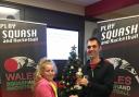 SUCCESS: Newport's Eve Griffiths with coach Greg Tippings and her runner-up trophy from the Welsh Championships