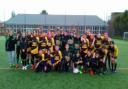 OPPONENTS AND FRIENDS: Forgeside U11s with Witheycombe RFC U11s