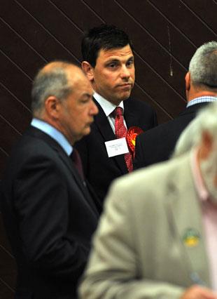 Labour's Chris Evans at the Islwyn count.