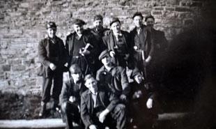 George Crandon's father Thomas George Crandon, bottom right, in 1959 with fellow miners.