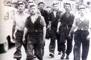 Miners pictured during the disaster.