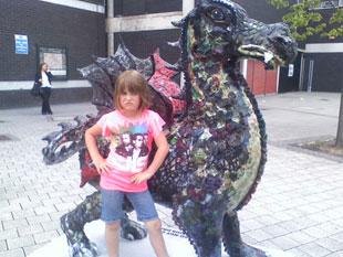 No 28 This is Phyco the Dragon and is outside the Dolman Theatre and is number 28